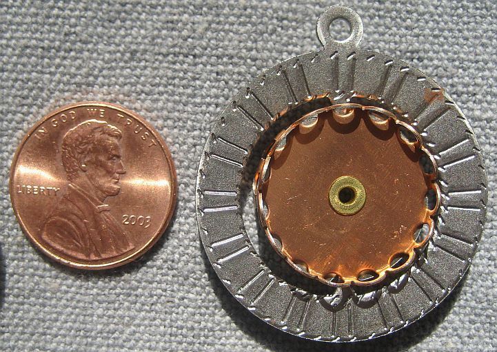 VINTAGE COPPER & STEEL   37mm   Sundial Gyro Scope Gyroscope Pendant 