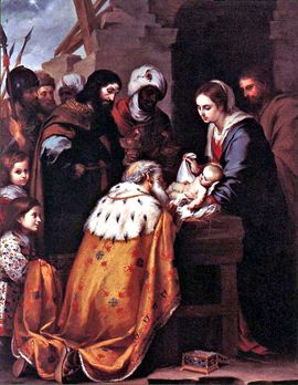 Adoration of the Magi by Bartolomé Esteban Murillo .