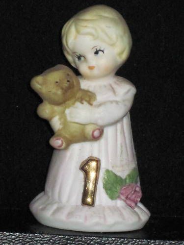 ENESCO GROWING UP GIRLS 1st BIRTHDAY BLONDE FIGURINE  