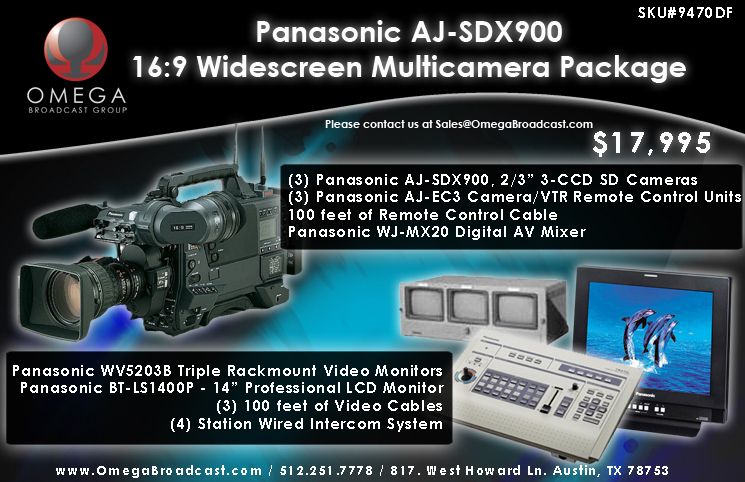 Panasonic AJ SDX900 Widescreen Multi Camera Package  
