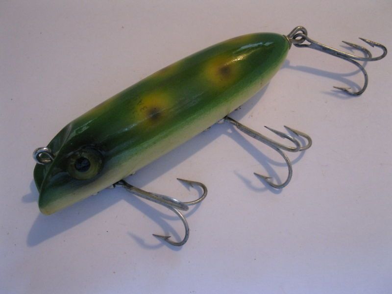 Vintage South Bend BASS ORENO Wood Fishing Lure FROG on PopScreen