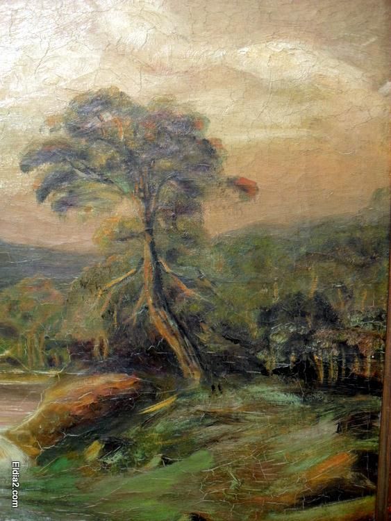 Antique 1800s New England Landscape  