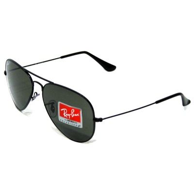 Ray Ban RB 3025 002/58 62mm Black Aviator Sunglasses  