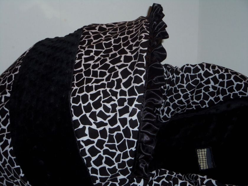 Giraffe Minky BLACK INFANT BABY CAR SEAT COVER GRACO OR EVENFLO  