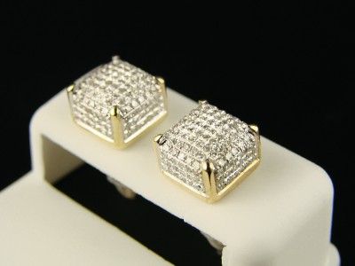 ICE CUBE BLOCK MENS/LADIES SI DIAMOND STUD EARRINGS 1.2  