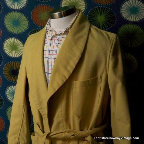 Vintage LL Bean 1950s Leisure Coat Camel Smoking LARGE  