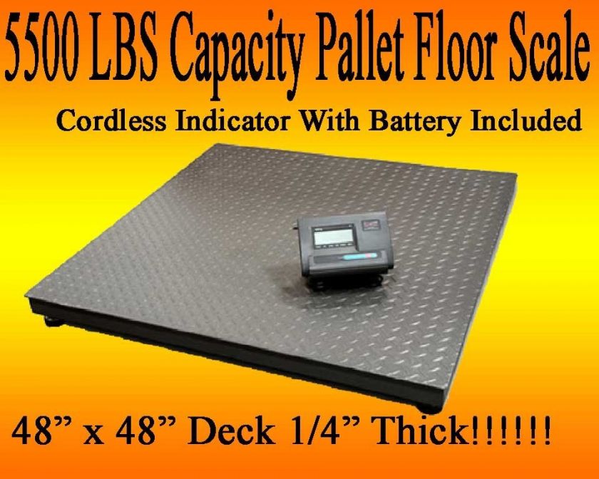 NEW 5500 LB / 1LB 4 X 4 FLOOR PALLET PLATFORM SCALE INDICATOR FREE 