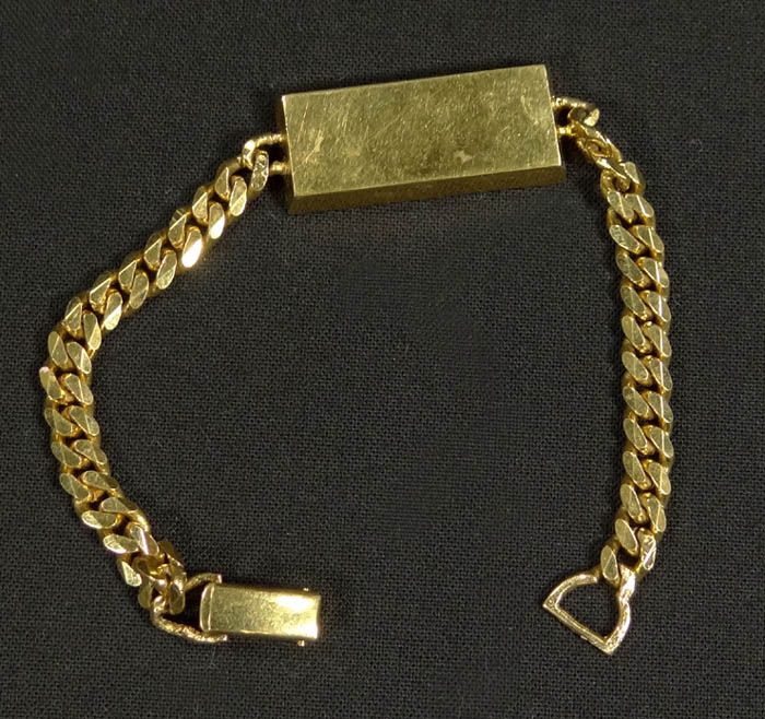 SOUTH AFRICAN GOLD COMPANY INGOT BAR BULLION GOLD PLATED CHIAN BANGLE 