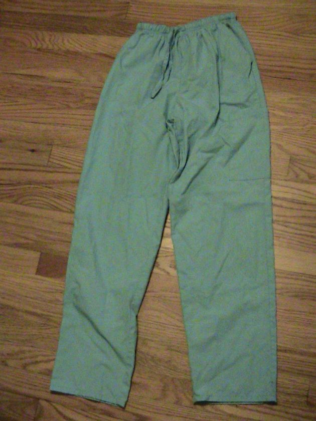 WOMENS SIZE XS scrub uniform PANTS aqua drawstring elastic  