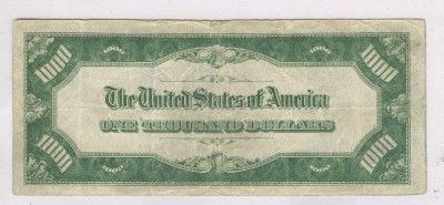 1928 $1000 Gold Federal Reserve Note Low Serial Much rarer than the 