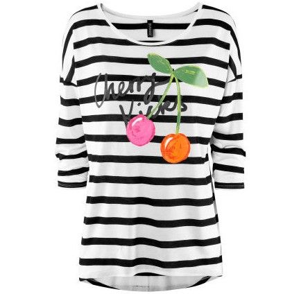 97K BLACK STRIP COLOUR CHERRY T SHIRT SHORT SLEEVE 2161  