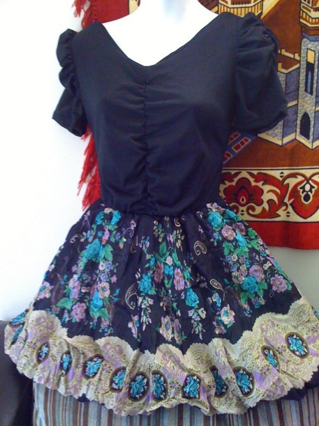 vintage 1950s victorian ruched bow lace paisley dress prev stop play 