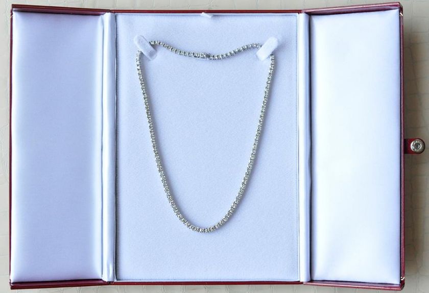 14K WHITE GOLD*11.64ct DIAMOND*Tennis ETERNITY Necklace Womens Jewelry 