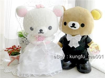 San X Rilakkuma Relax Bear Wedding Doll Plush Toy 13  