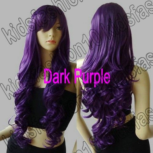   Shipping Long Hair Heat Resistant Spiral Curly Cosplay Wig All Color