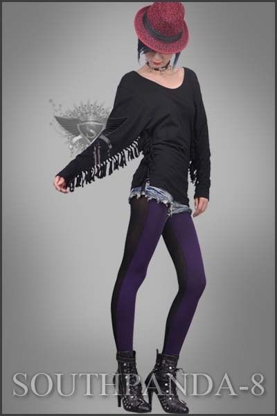 SL231 Purple Black High Quality Tights Pantyhose Pants  