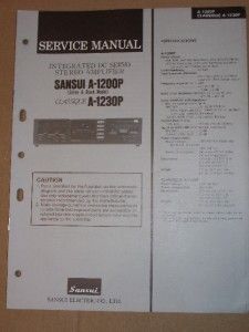 Sansui Service/Repair Manual~A 1200P/A 1230P Amplifier  