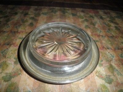 VTG STERLING SILVER & GLASS COASTER FRANK M WHITING #4 PAT PENDING 