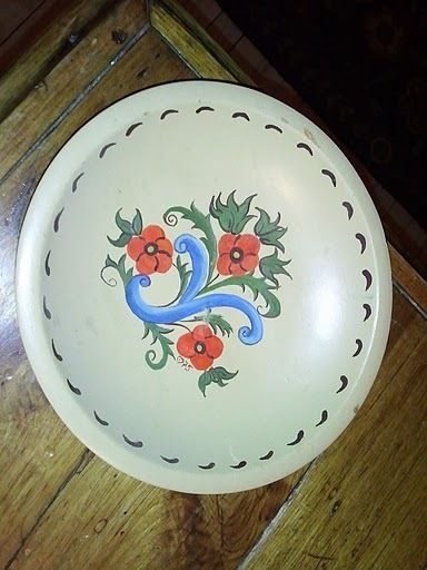 Vintage NORWEGIAN ROSEMALING Folk Art 7 Bowl 1975  