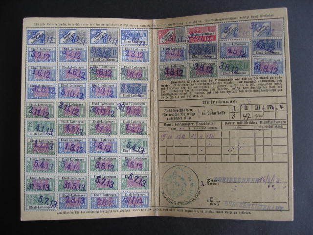 ALSACE LORRAINE Elsass Lothringen 1911 Social Stamps?  