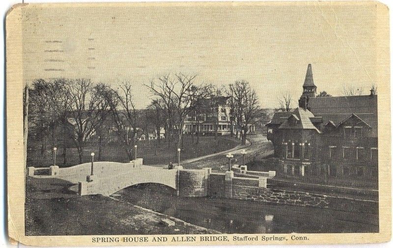 Stafford Springs Conn   ALLEN BRIDGE   Postcard CT  