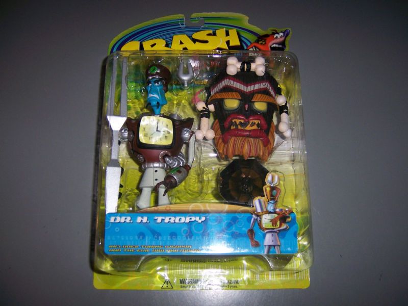 Dr. N. Tropy Crash Bandicoot Action Figure Brand New Sealed Series 2 