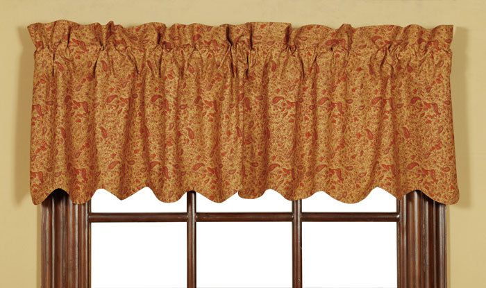 SHENANDOAH Scalloped Orange Pasley VALANCE 16x60 NEW  