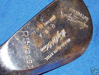 OLD G WRIGHT & DITSON CHROME PLATED GOLF CLUB AUTOGRAPH  