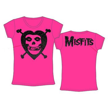 MISFITS   Heart CrossBone   Girlie T SHIRT top S M L XL  