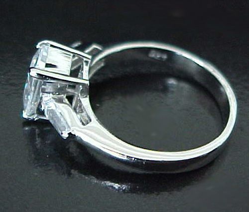 75ct RADIANT Emerald cut SOLITAIRE cz WEDDING Nickel Free Sterling 