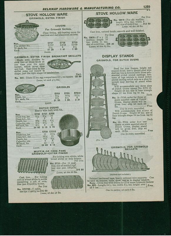 1934 Griswold Store Display Dutch Oven Skillet Stand ad  