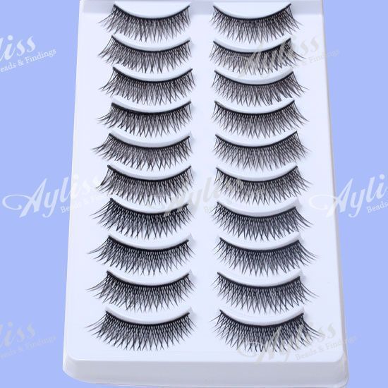 10Pair Lady Cross Style False Eyelashes Makeup Eye Lash  