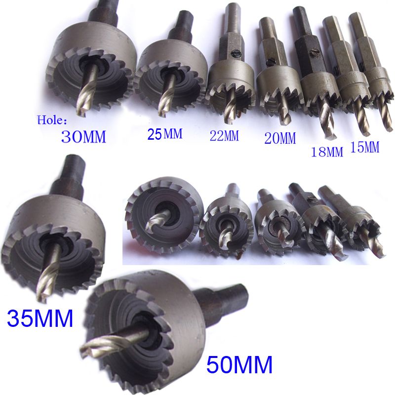 8PCS Sets Shaft Metal Twist Drill Hole Saw Cutter Kit  