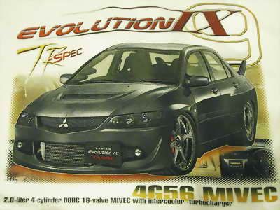 EVO 9 TR jdm lancer 4G63 Car T Shirt 4WD MIT007 MIT008  