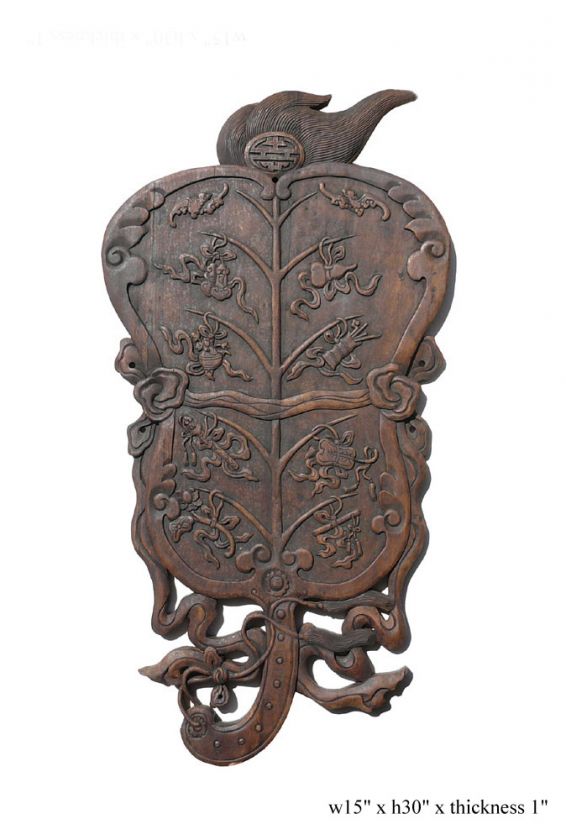 store newsletter wood carved oriental fan shape wall decor s381