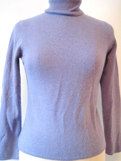  Charter Club Heather Lavender100% Cashmere Tee Neck Sweater 