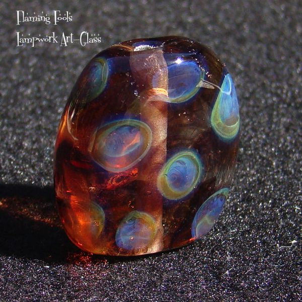   hand made lampwork bead by flaming fools self representing artists