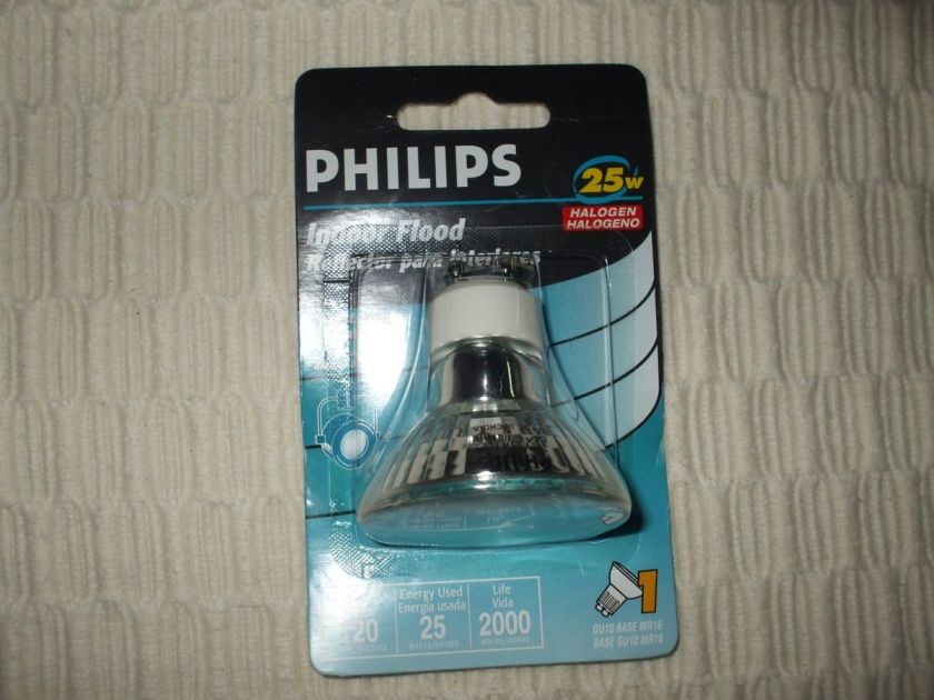 25 Watt Halogen NP5 GU10 MR16 Phillips Lot of 2  