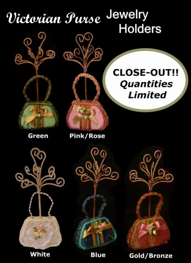 Victorian Purse Jewelry Holder Stand Choice of 5 Colors  