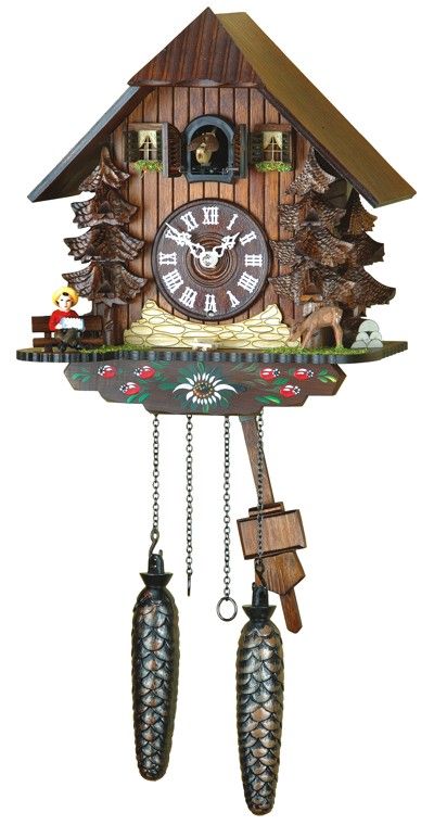 Cuckoo Clock Black forest house, deer,  NEW  