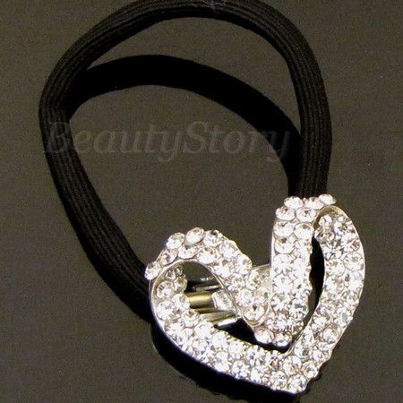   Item  rhinestone crystals hair scrunchie ponytail holder