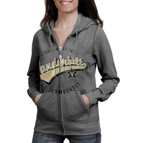 Vanderbilt Commodores Ladies Ash Swept Full Zip Hoodie Sweatshirt 