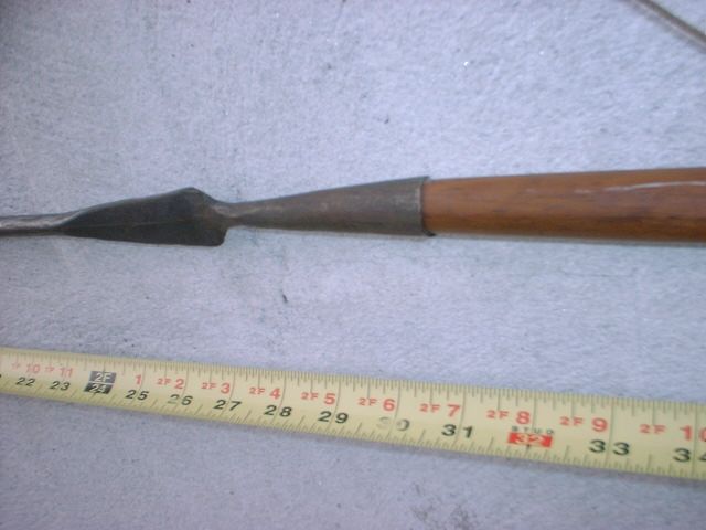 Vintage wood & iron Spear,with arrow blade cover,very detailed,52 