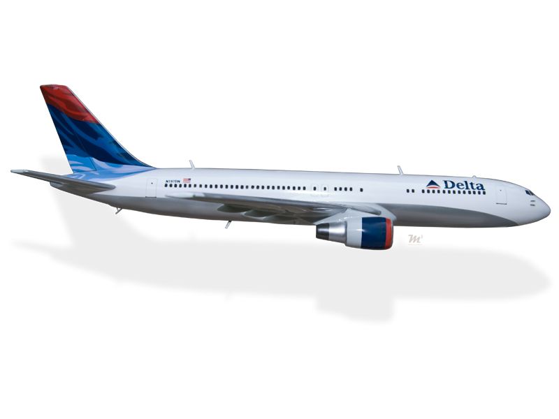 Boeing 767   300ER Delta Wood Desktop Airplane Model  