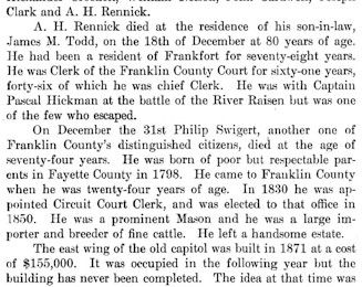 FRANKLIN County, Kentucky History KY   1912   307 pages  