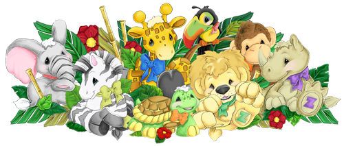 Baby Zoo Animals Jumbo Wall Art Sticker Mural  