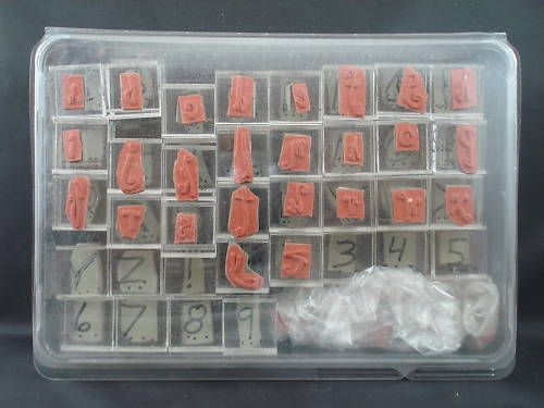   stamp set, SWIRL ALPHABET & NUMBERS & CHARACTERS, 77 pieces  