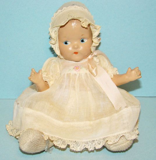 1930 40 Vogue Sunshine Baby Composition Doll in Original Dress  