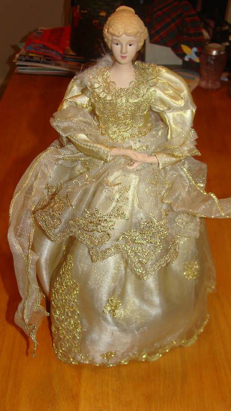 Porcelain Woman Christmas Tree Topper 16 Tall  