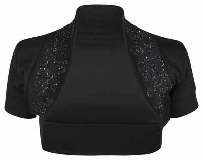 WOMENS NEW PLUS SIZE BEADED BOLERO TOP LADIES SHORT CAP SLEEVE 